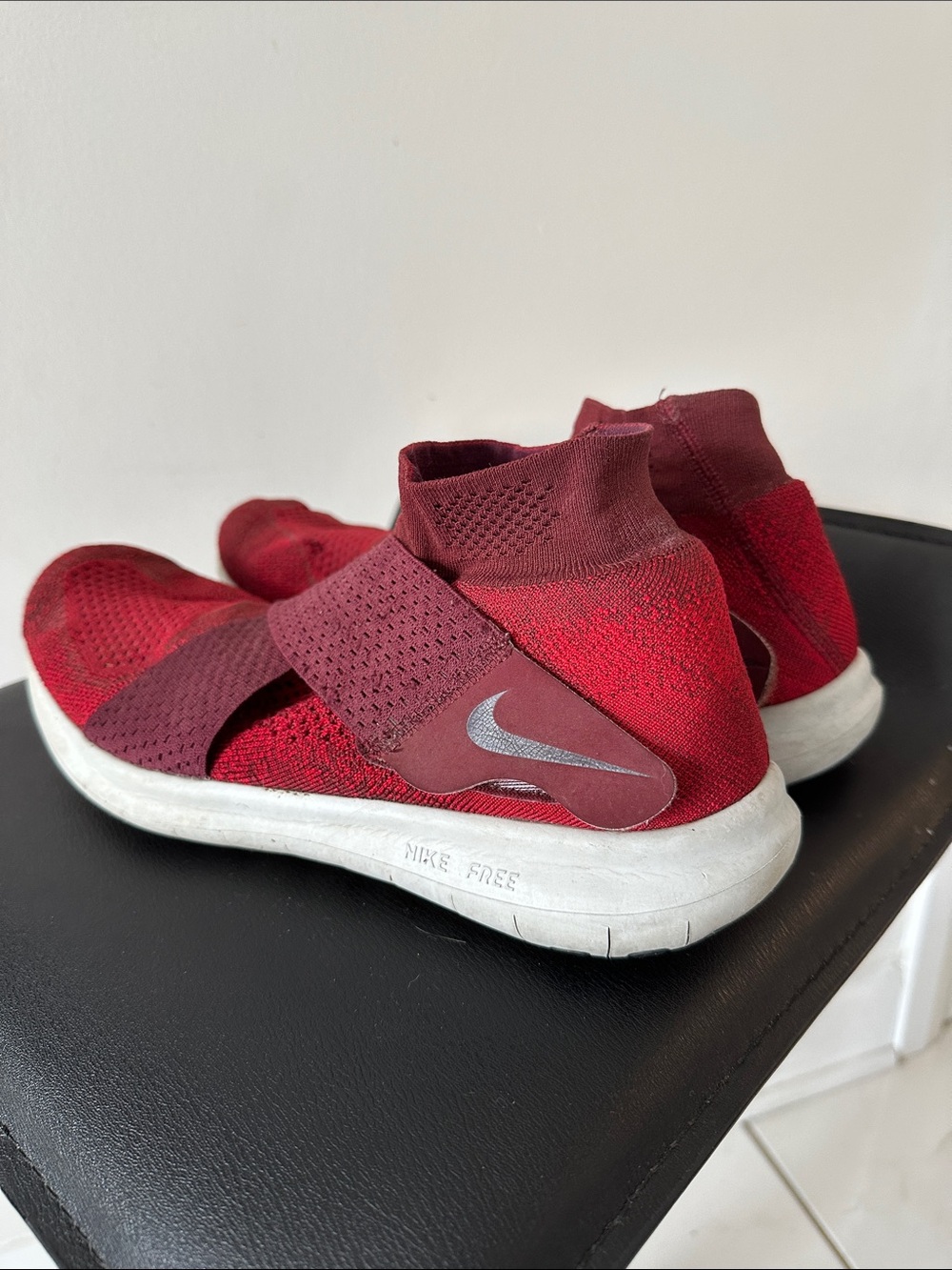 Nike Free Men’s Red Velcro Slip-On Athletic Medium Top Shoes- Size 11 Used